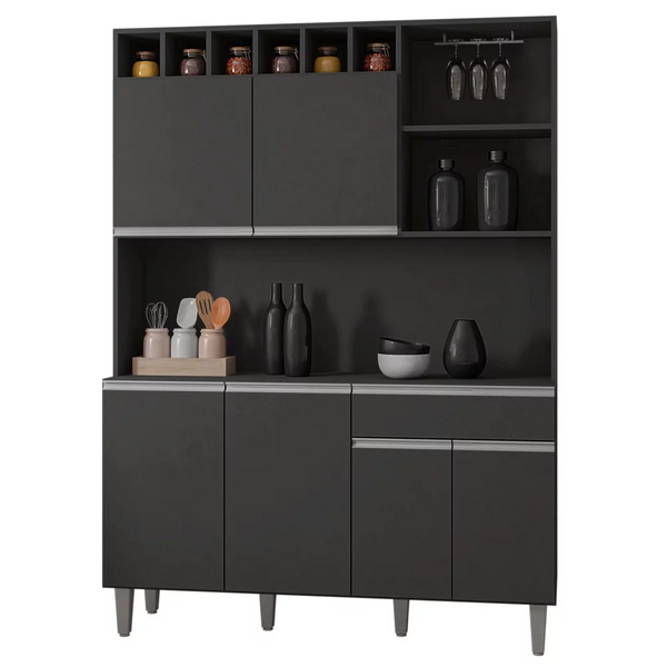 Kit Cozinha Compacta 130cm Com 6 Portas E 1 Gaveta Nicole Cin