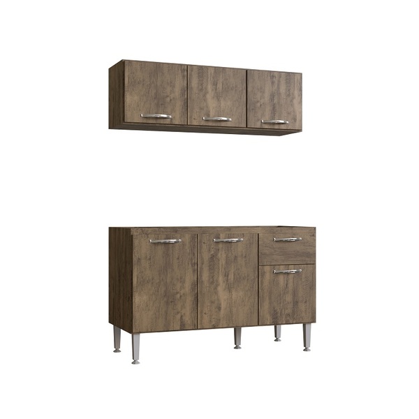 Kit Cozinha Compacta 2 Peças Balcão E Armário Aéreo Raíssa Li