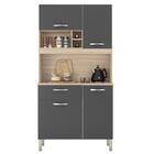 Kit Cozinha Compacta 4 Portas 1 Gaveta Malta D02 Avena/grafit