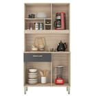 Kit Cozinha Compacta 4 Portas 1 Gaveta Malta D02 Avena/grafit