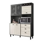 Kit Cozinha Compacta 5 Portas 3 Gavetas Diamond Chumbo/bianco