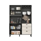 Kit Cozinha Compacta 5 Portas 3 Gavetas Diamond Chumbo/bianco