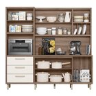 Kit Cozinha Compacta 7 Portas 3 Gavetas Leona Carvalho Nature