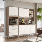 Kit Cozinha Compacta 7 Portas 3 Gavetas Leona Carvalho Nature