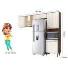 Kit Cozinha Compacta 8 Portas Fit Carvalho Nature/off White C