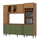 Kit Cozinha Compacta Com Tampo 120 Cm Nature/verde Hp