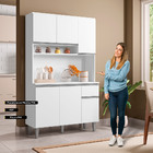Kit Cozinha Compacta Márcia 105cm Com 6 Portas E 1 Gaveta Bra
