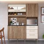 Kit Cozinha Compacta Mauí 160cm Carvalho Rústico E Off White