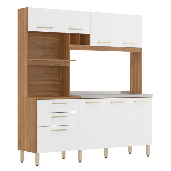 Kit Cozinha Compacta Para Pia Com 8 Portas 2 Gavetas Hera D02