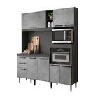 Kit Cozinha Compacta Para Pia Piata 7 Portas Chumbo/concreto