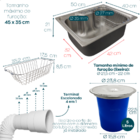 Kit Cozinha Cuba Gourmet Inox 304 50x40 Lixeira De Embutir 5