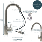 Kit Cozinha Cuba Gourmet Inox 304 60x42 Com Torneira Monocoma