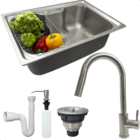 Kit Cozinha Cuba Gourmet Inox 304 60x42 Com Torneira Monocoma
