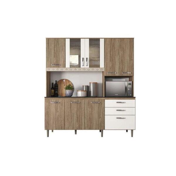 Kit Cozinha Fit 180 8 Portas 3 Gavetasrústico