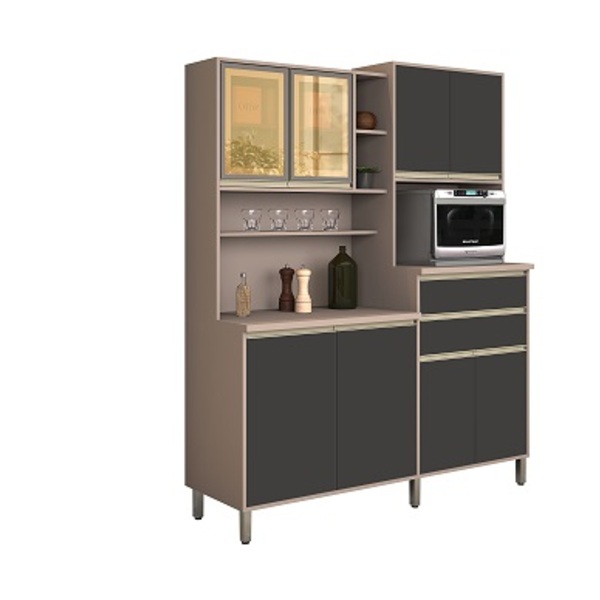 Kit Cozinha Gabi 08 Portas Connect/grafite – Vitamov