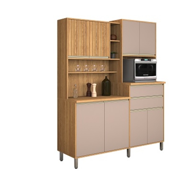 Kit Cozinha Gabi 08 Portas Ripado Freijó/connect – Vitamov
