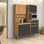 Kit Cozinha Gabi 08 Portas Ripado Freijó/grafite – Vitamov