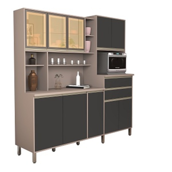 Kit Cozinha Gabi 10 Portas Connect/grafite – Vitamov