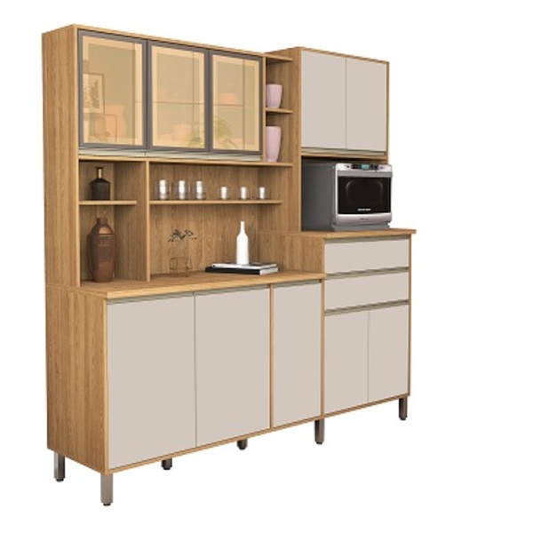 Kit Cozinha Gabi 10 Portas Freijó/off White – Vitamov