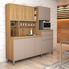 Kit Cozinha Gabi 10 Portas Ripado Freijó/connect – Vitamov