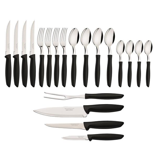 Kit Cozinha Inox Tramontina Plenus Preto 20 Peças