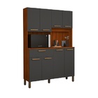 Kit Cozinha Jade 8 Portas Cinamomo/grafite - Vitamov