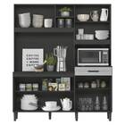 Kit Cozinha Julia 160cm 7 Portas 1 Gaveta Chumbo Concreto Rip