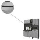 Kit Cozinha Julia 160cm 7 Portas 1 Gaveta Chumbo Concreto Rip