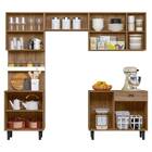 Kit Cozinha Kate Com Tampo 10 Portas 1 Gaveta Carvalho Off Wh