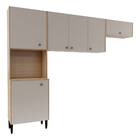 Kit Cozinha Lavanda Com Tampo 8 Portas Damasco Off White Tana