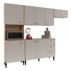 Kit Cozinha Lavanda Com Tampo 8 Portas Damasco Off White Tana