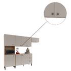 Kit Cozinha Lavanda Com Tampo 8 Portas Damasco Off White Tana