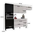 Kit Cozinha Lavanda Com Tampo 8 Portas Preto Branco Tana Decor