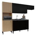 Kit Cozinha Lavanda Para Cuba Sem Tampo 8 Portas Damasco Pret