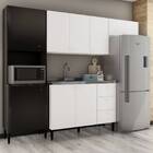 Kit Cozinha Lavanda Para Cuba Sem Tampo 8 Portas Preto Branco