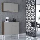 Kit Cozinha Lisboa 90cm 4 Portas Chocolate Off White Bnn Decor