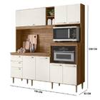 Kit Cozinha Magali 190cm 7 Portas 3 Gavetas Carvalho Off Whit