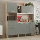 Kit Cozinha Martina 6 Portas 2 Gavetas Avena Menta