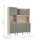 Kit Cozinha Martina 6 Portas 2 Gavetas Avena Menta