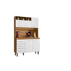 Kit Cozinha Milão 120 Cm 5 Portas 3 Gavetas Nature Off White