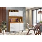 Kit Cozinha Milão 120 Cm 5 Portas 3 Gavetas Nature Off White