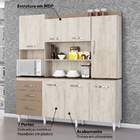 Kit Cozinha Mirela 7 Portas 3 Gavetas E Nichos - Essence/brown