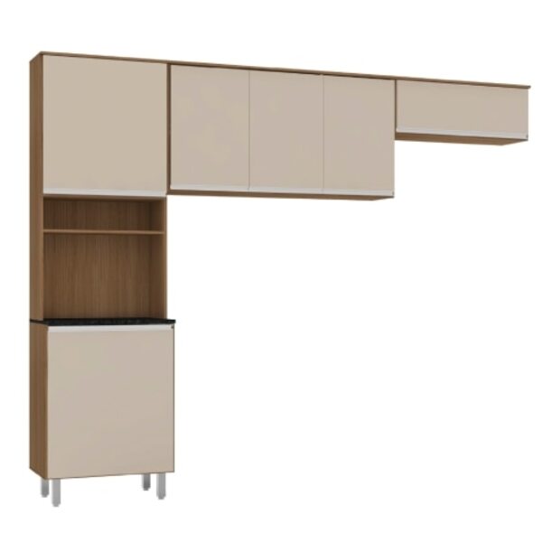 Kit Cozinha Poliman 3 Peças Paris Carvalho / Off White