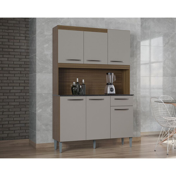 Kit Cozinha Poquema Livia 6 Portas 1 Gaveta