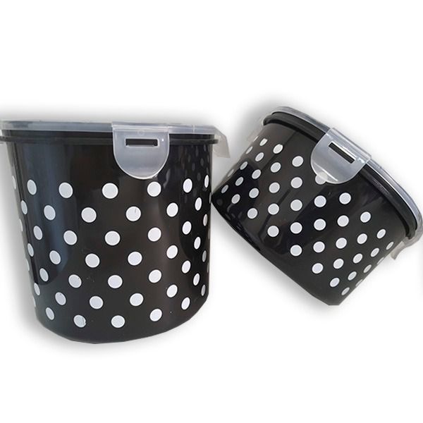 Kit Cozinha Pote Poa Preto Art House