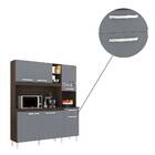 Kit Cozinha Roma 6 Portas 160cm Chocolate Cinza Bnn Decor