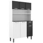 Kit Cozinha Rosana Compacta Branco / Preto