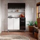 Kit Cozinha Rosana Compacta Branco / Preto