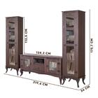 Kit Cozinha Rústica Madeira Maciça 3 Peças Portas Em Vidro Im