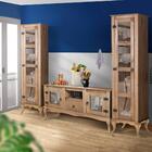 Kit Cozinha Rústica Madeira Maciça 3 Peças Portas Em Vidro Me